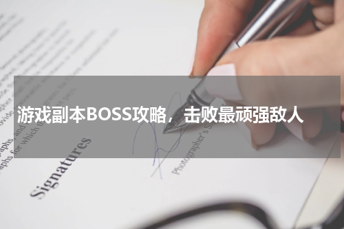 游戏副本BOSS攻略，击败最顽强敌人