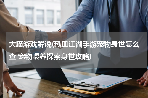 大猫游戏解说(热血江湖手游宠物身世怎么查 宠物喂养探索身世攻略)
