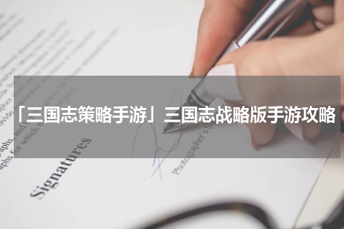 「三国志策略手游」三国志战略版手游攻略