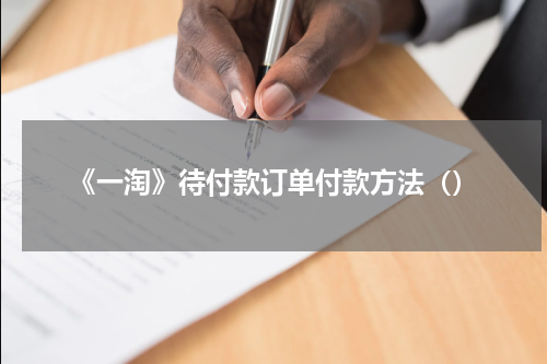 《一淘》待付款订单付款方法（）